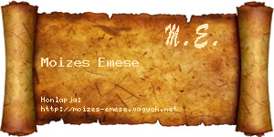 Moizes Emese névjegykártya